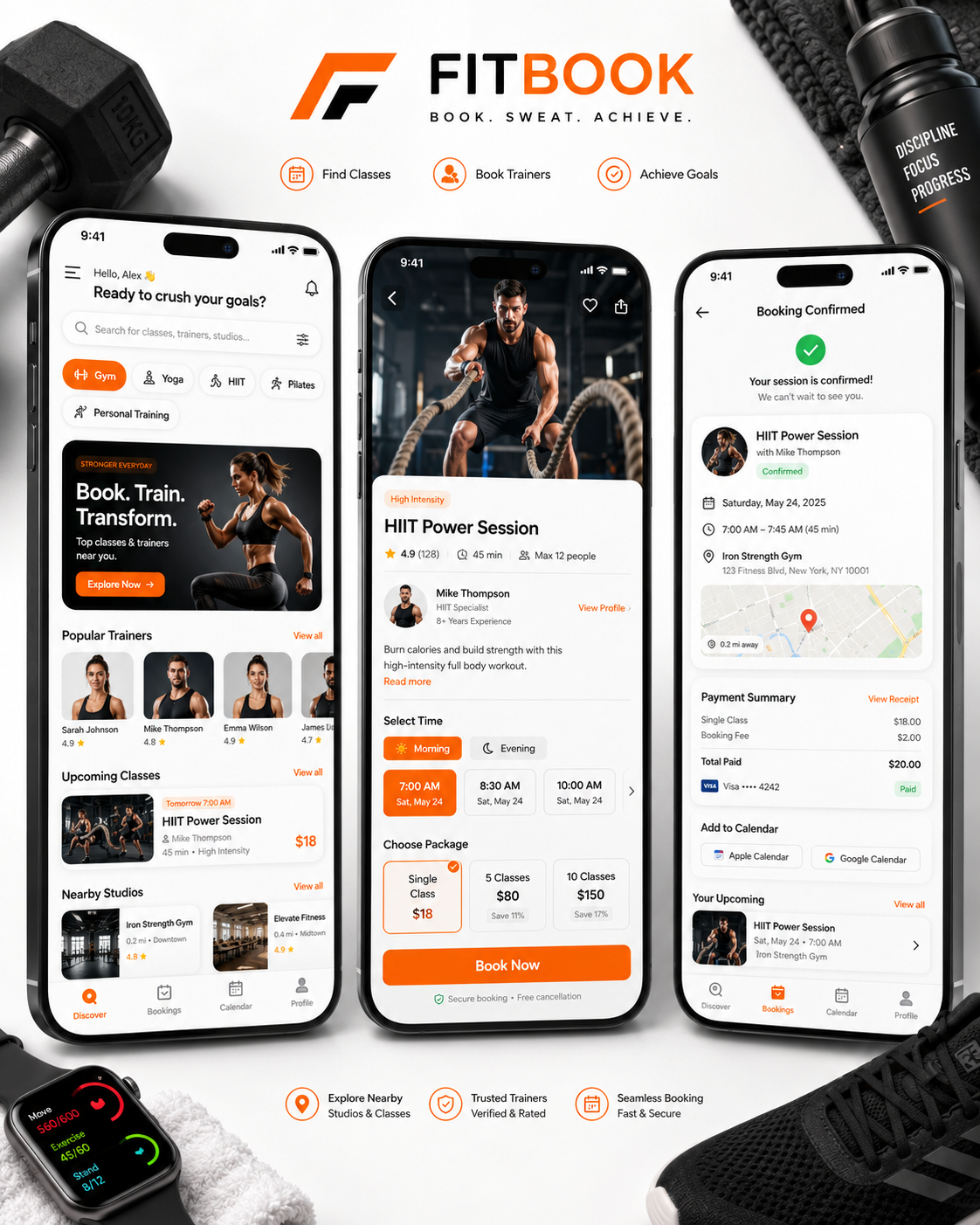 Fitness booking mobile app case study